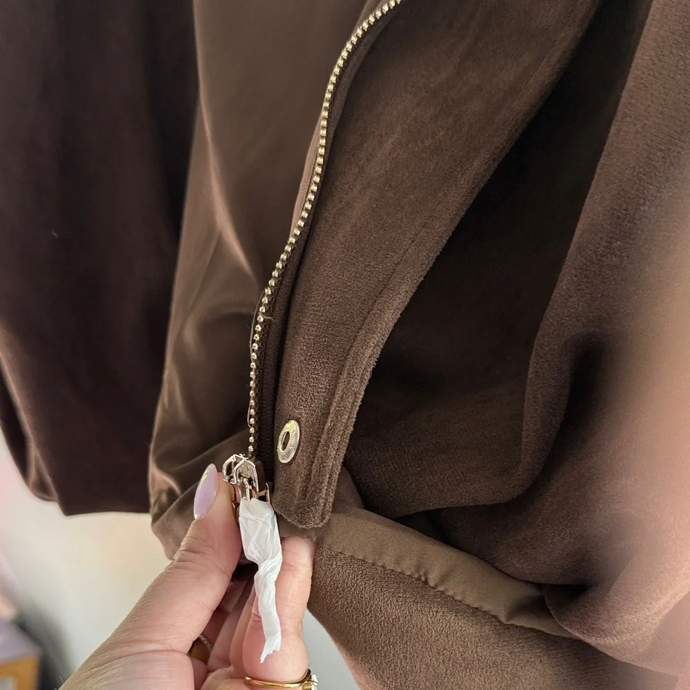 Zara Brown Suede Jacket - Picture 3 of 6